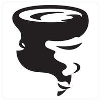 Hurricane and cyclone icon concept in black filled color vector