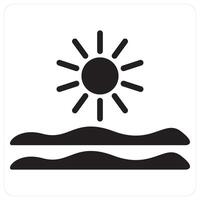 Morning View and ecology icon concept in black filled color vector