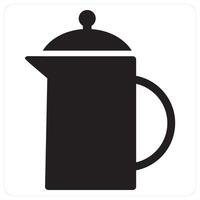 Jug and water icon concept in black filled color vector