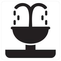 Fountain and waterfall icon concept in black filled color vector