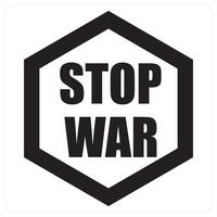 Stop War and protest icon concept in black filled color vector