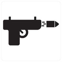 Weapon and gun in black filled color vector
