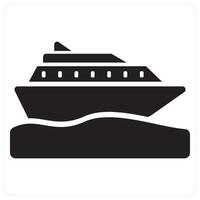 Ship and marine concept in black filled color vector