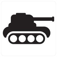 Tank and war icon concept in black filled color vector