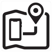 Mobile Navigation and gps icon concept in black filled color vector