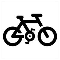 Bicycle and cycle icon in black filled color vector