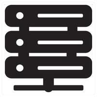 Server and hosting icon concept in black filled color vector
