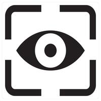 Vision and view in black filled color vector