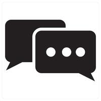 Chat Box and chat icon concept in black filled color vector