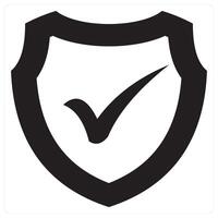 Security Shield concept in black filled color vector