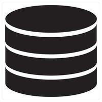 Database icon concept in black filled color vector