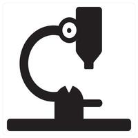 Microscope and science icon concept in black filled color vector