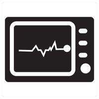 Electrocardiography and ecg icon concept in black filled color vector