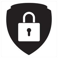 Security Shield icon concept in black filled color vector