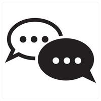Message and chat icon concept in black filled color vector