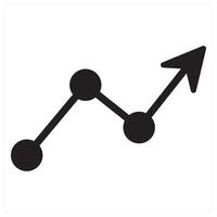 Analysis and chart icon concept in black filled color vector