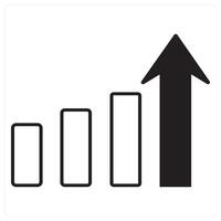 Growth concept in black filled color vector
