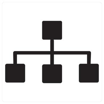 Hierarchy and structure icon concept in black filled color vector