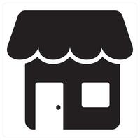 Store and shop icon concept in black filled color vector