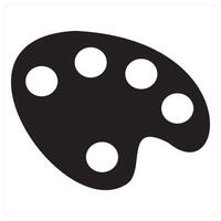 Color Palette and colors icon concept in black filled color vector