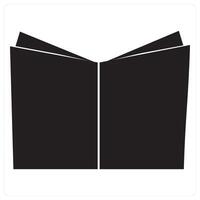 Open Book and book icon concept in black filled color vector