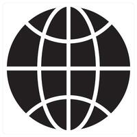 Globe icon concept in black filled color vector