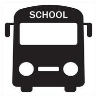 School Bus and service icon concept in black filled color vector