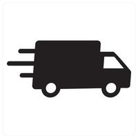 Fast Delivery and speed icon concept in black filled color vector