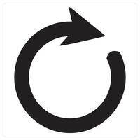 Refresh and reload icon concept in black filled color vector