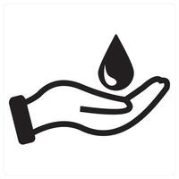 Save Water concept in black filled color vector