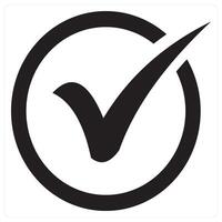 Checkmark and tick icon concept in black filled color vector