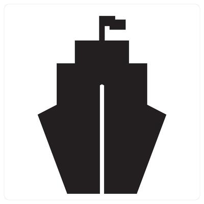 Cruise and water icon concept in black filled color