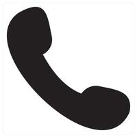 Call and phone icon concept in black filled color vector