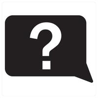 Query and question icon concept in black filled color vector