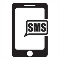 Mobile SMS and mobile icon concept in black filled color vector