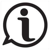 Information and help icon concept in black filled color vector