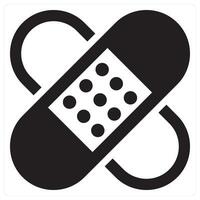 Bandage and cure icon concept in black filled color vector