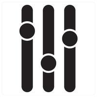 Music Levels and levels icon concept in black filled color vector