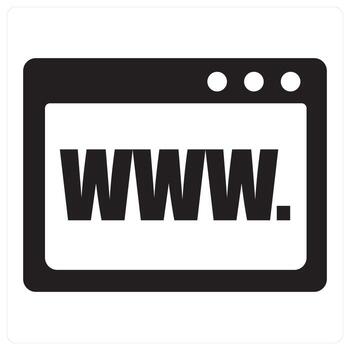 Web Page and web icon concept in black filled color vector