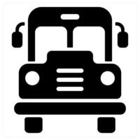Bus and vehicle icon concept in black filled color vector