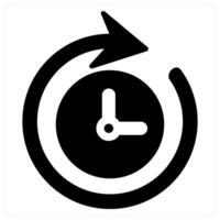Time and clock icon concept in black filled color vector