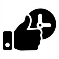 Punctuality and efficient icon concept in black filled color vector
