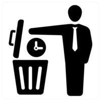 Waste Of Time icon concept in black filled color vector