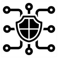 BlockChain icon concept in black filled color vector