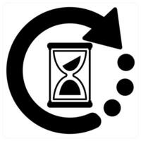 Waiting and time icon concept in black filled color vector