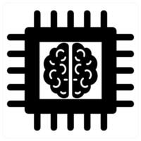 Artificial intelligence icon concept in black filled color vector