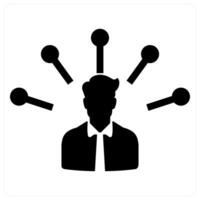 Marketing Network and cooperation icon concept in black filled color vector