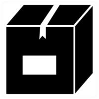 Parcel icon concept in black filled color vector