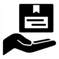 Collect Parcel and logistics icon concept in black filled color vector