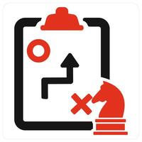 Strategy and plan icon concept in red filled color vector